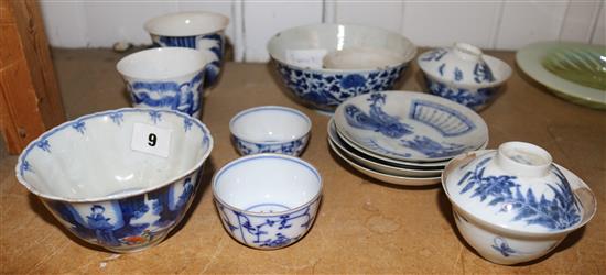 Collection of Oriental tea bowls etc